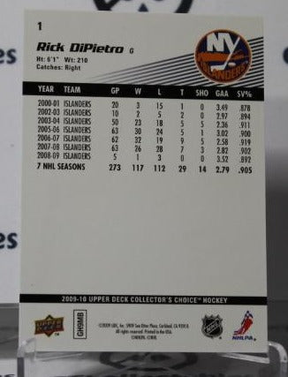 RICK DIPIETRO # 1 UPPER DECK 2009-10 HOCKEY GOALTENDER NEW YORK ISLANDERS CARD