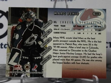 MARC DENIS # 202 ROOKIE DONRUSS 1997-98 HOCKEY GOALTENDER COLORADO AVALANCHE CARD