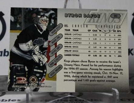 BYRON DAFOE # 20 DONRUSS 1997-98 HOCKEY GOALTENDER L A KINGS CARD