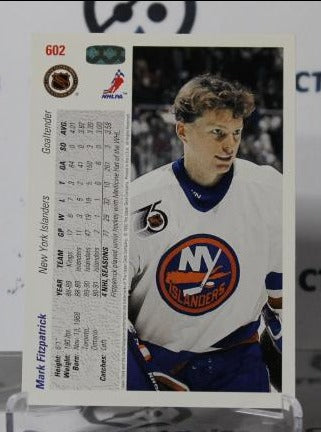 MARK FITZPATRICK # 602 UPPER DECK 1991-92 HOCKEY NHL GOALTENDER NEW YORK ISLANDERS CARD