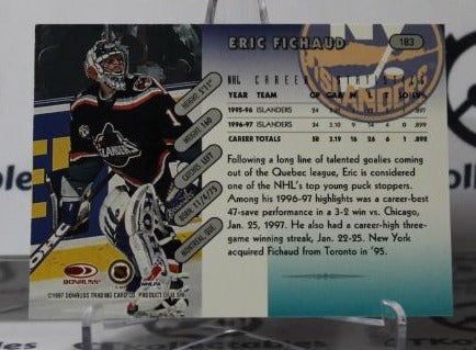 ERIC FICHAUD # 183 DONRUSS 1997-98 HOCKEY NHL GOALTENDER NEW YORK ISLANDERS CARD
