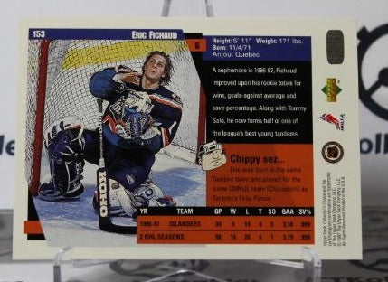 ERIC FICHAUD # 153 UPPER DECK 1997-98 HOCKEY NHL GOALTENDER NEW YORK ISLANDERS CARD