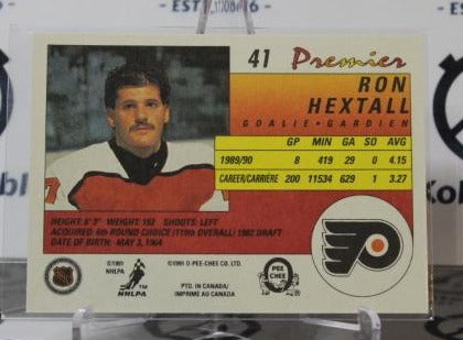 1990-91  O-PEE CHEE PREMIER RON HEXTALL # 41  HOCKEY GOALTENDER  PHILADELPHIA FLYERS CARD