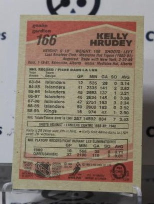 1989-90 O-PEE CHEE KELLY HRUDEY # 166 GOALTENDER L A KINGS NHL HOCKEY CARD