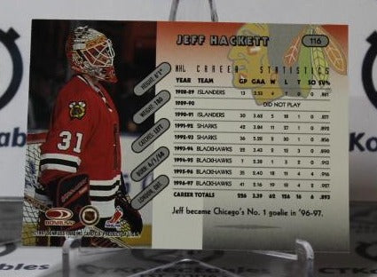 JEFF HACKETT # 166 DONRUSS 1997-98 HOCKEY NHL GOALTENDER CHICAGO BLACKHAWKS CARD
