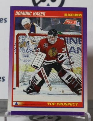 DOMINIK HASEK # 316 SCORE ROOKIE 1991-92 HOCKEY GOALTENDER CHICAGO BLACKHAWKS CARD