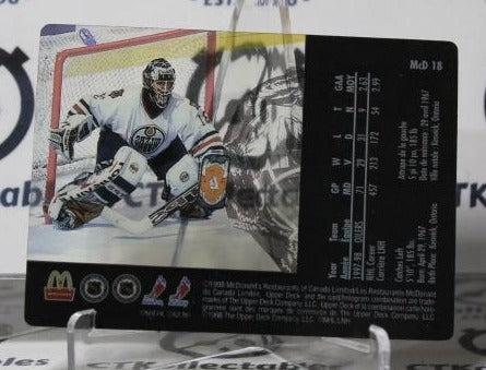 CURTIS JOSEPH # McD 18 UPPER DECK McDONALD'S 1998-99 HOCKEY NHL GOALTENDER TORONTO MAPLE LEAF CARD