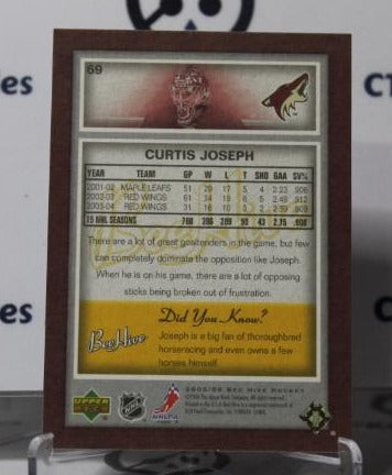 CURTIS JOSEPH # 69 UPPER DECK BEE HIVE 2005-06 HOCKEY NHL GOALTENDER ARIZONA COYOTES CARD