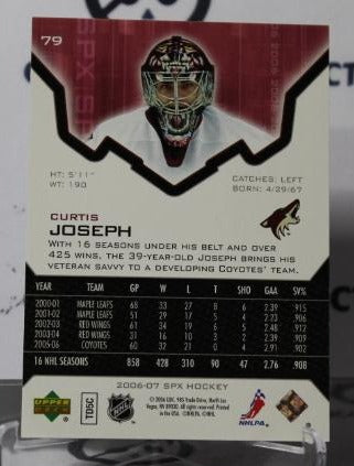 CURTIS JOSEPH # 79 SPX UPPER DECK 2006-07 HOCKEY NHL GOALTENDER ARIZONA COYOTES CARD