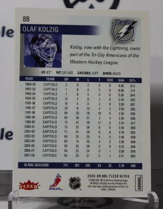 OLAF KOLZIG # 88 FLEER ULTRA 2008-09 HOCKEY NHL GOALTENDER WASHINGTON CAPITALS CARD