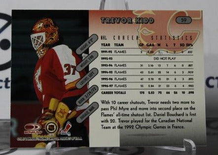 TREVOR KIDD # 59 DONRUSS 1997-98 HOCKEY NHL GOALTENDER CALGARY FLAMES CARD