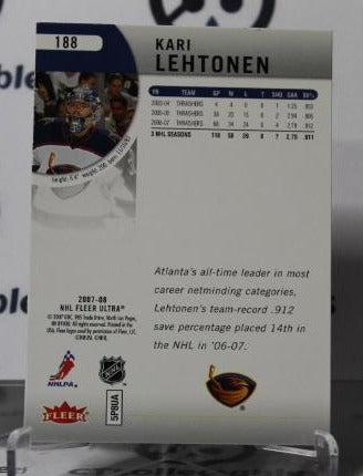 KARI LEHTONEN # 188 FLEER ULTRA 2007-08 HOCKEY NHL GOALTENDER ATLANTA THRASHERS CARD