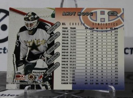 ANDY MOOG # 40 DONRUSS 1997-98 HOCKEY NHL GOALTENDER DALLAS STARS CARD