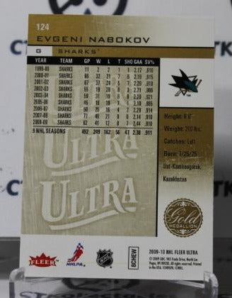 EVGENI NABOKOV # 124 FLEER ULTRA 2009-10 HOCKEY NHL GOALTENDER SAN JOSE SHARKS CARD