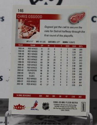 CHRIS OSGOOD # 146 FLEER ULTRA 2008-09 HOCKEY NHL GOALTENDER DETROIT RED WINGS CARD