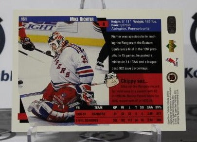 MIKE RICHTER # 161 UPPER DECK 1997-98 HOCKEY NHL GOALTENDER NEW YORK RANGERS CARD