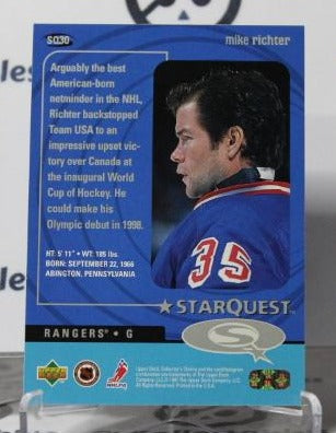 MIKE RICHTER # SQ30 UPPER DECK 1997-98 HOCKEY NHL GOALTENDER NEW YORK RANGERS CARD