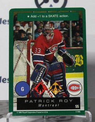 PATRICK ROY # 55 PLAYOFF CORPORATION 1995-96 HOCKEY NHL GOALTENDER MONTREAL CANADIANS CARD