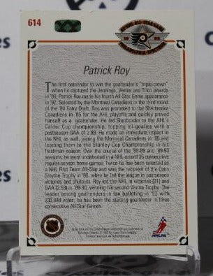 PATRICK ROY # 614 UPPER DECK 1991-92 HOCKEY NHL GOALTENDER MONTREAL CANADIANS CARD