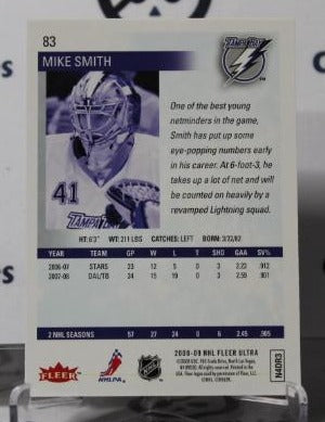 2008-09 FLEER ULTRA MIKE SMITH # 83 GOALTENDER TAMPA BAY LIGHTNING NHL HOCKEY CARD