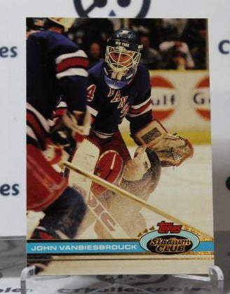 JOHN VANBIESBROUCK # 323 TOPPS STADIUM CLUB 1991-92 HOCKEY NHL GOALTENDER NEW YORK RANGERS CARD