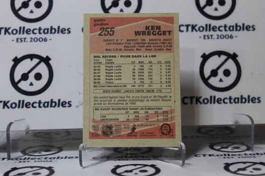 KEN WREGGET # 255 O-PEE CHEE 1989-90 HOCKEY GOALTENDER PHILADELPHIA FLYERS CARD