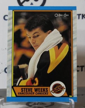STEVE WEEKS # 285 O-PEE CHEE 1989-90 HOCKEY NHL GOALTENDER VANCOUVER CANUCKS CARD