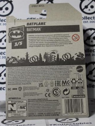 HOT WHEELS MATTEL BATMAN THE ANIMATED SERIES BLACK/RED BATPLANE 3/5 DC 104/250 LONG CARD 2020