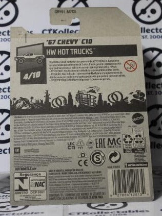 HOT WHEELS MATTEL'67 CHEVY C10 4/10 HW HOT TRUCKS 203/250 LONG CARD 2020