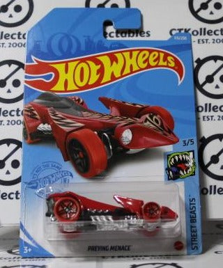 HOT WHEELS MATTEL PREYING MENACE 3/5 STREET BEASTS 115/250 RED 2020