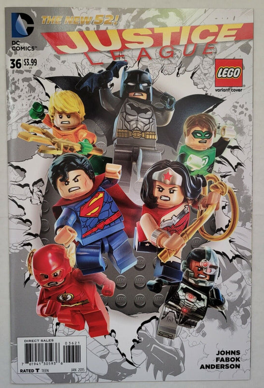 JUSTICE LEAGUE # 1 LEGO VARIANT DIRECT SALES DC COMIC BOOK 2015