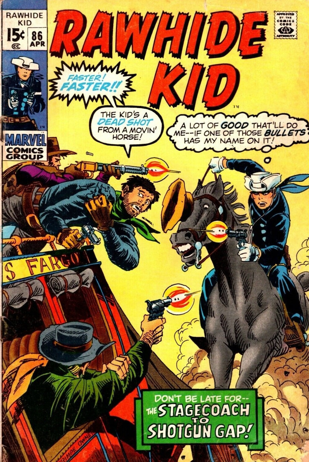 RAWHIDE KID # 86 MARVEL VF WESTERN COMIC BOOK 1971