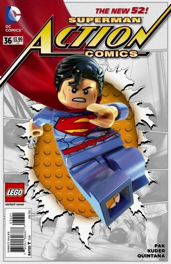 SUPERMAN ACTION COMICS # 36 LEGO VARIANT COVER DC COMIC BOOK 2015