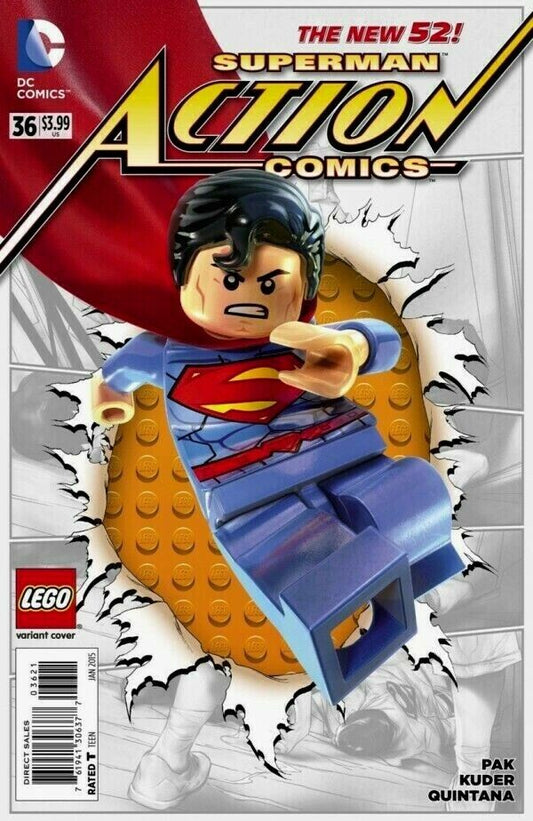 SUPERMAN ACTION COMICS # 36 LEGO VARIANT COVER DC COMIC BOOK 2015