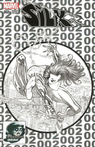 SILK # 002 PHANTOM VARIANT EDITION BLACK & WHITE HOMAGE SPIDER-MAN 300 COVER MARVEL COMIC BOOK 2015