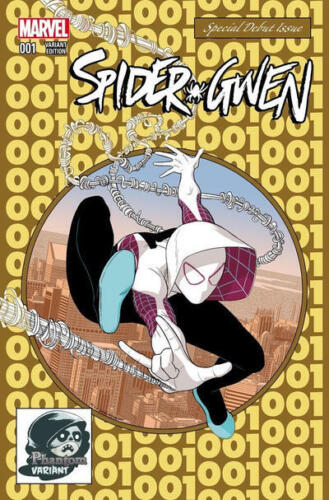 SPIDER-GWEN # 001 PHANTOM VARIANT EDITION GOLD COVER HOMAGE SPIDER-MAN 300 COVER MARVEL COMIC BOOK 2015