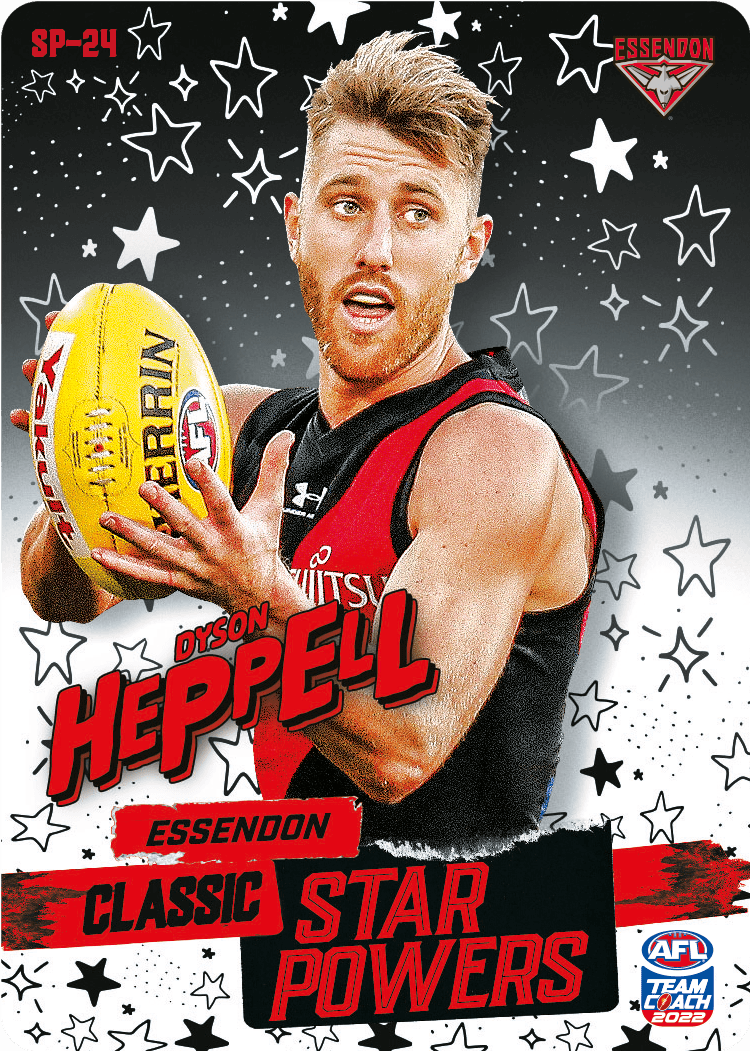 2022 AFL Teamcoach Classic Star powers Dyson Heppell SP-24 CODE UNUSED