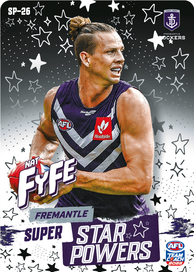 2022 AFL Teamcoach Star powers Nat Fyfe SP-26 CODE UNUSED