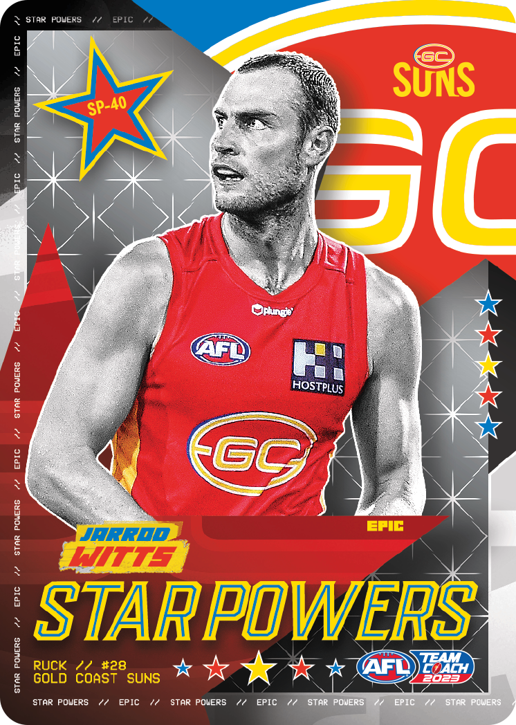 2023 AFL Teamcoach Jarrod Witts Starpowers SP-40 Suns