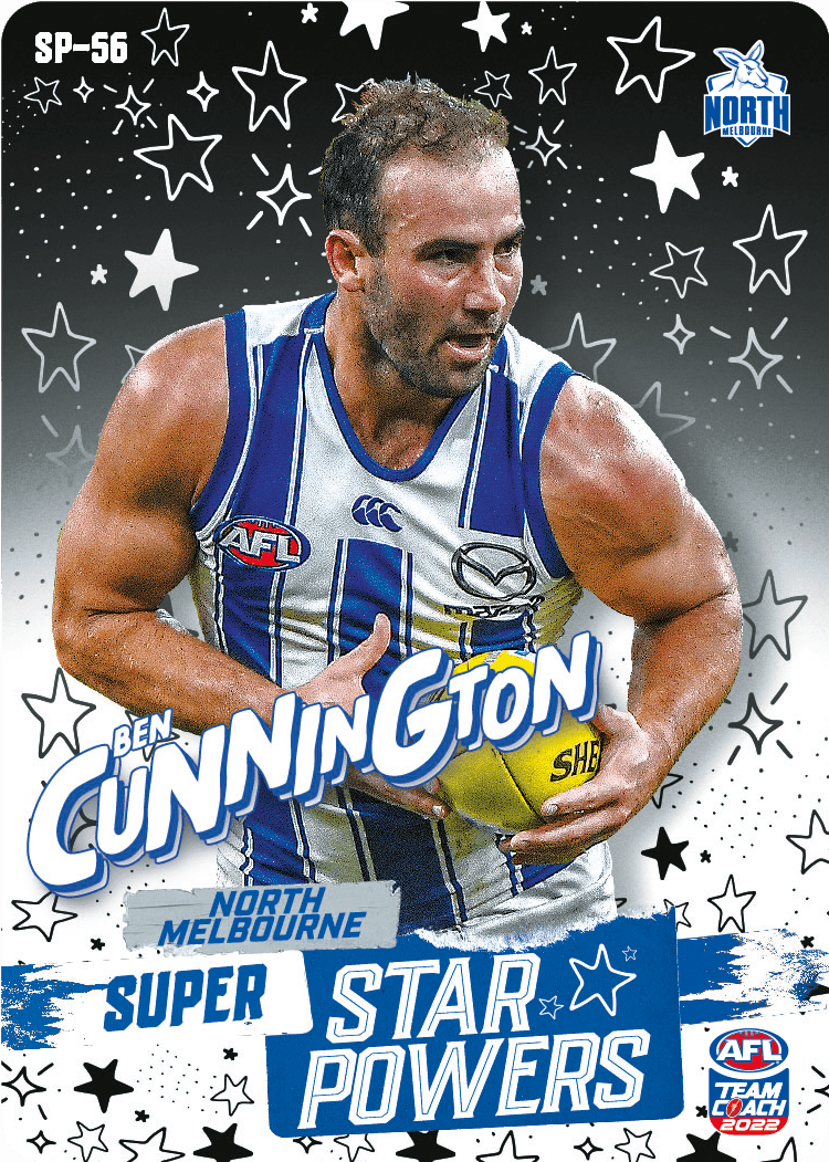 2022 AFL Teamcoach Super Star powers Ben Cunnington SP-56 CODE UNUSED