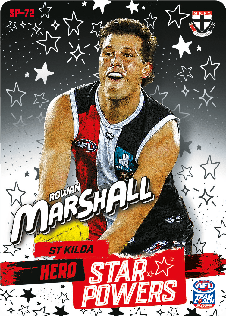 2022 AFL Teamcoach Hero Star powers Rowan Marshall SP-72 CODE UNUSED