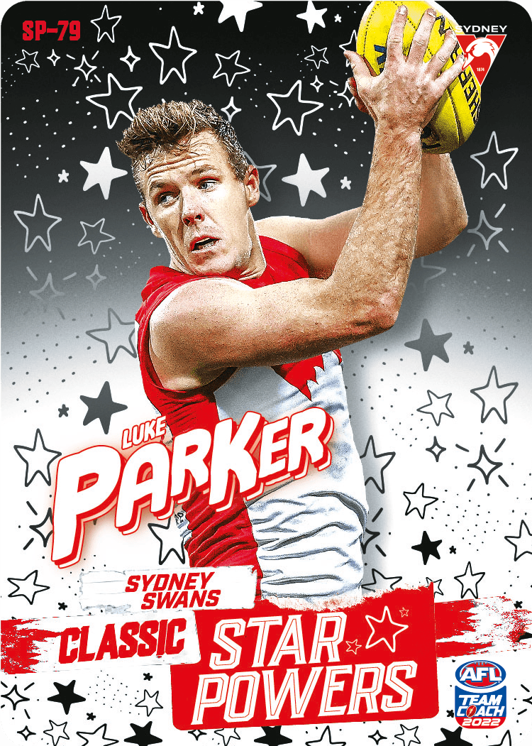 2022 AFL Teamcoach Star powers Luke Parker SP-79 CODE UNUSED