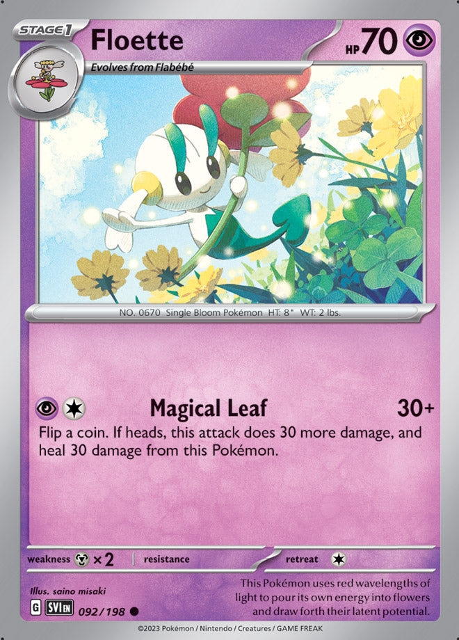 Floette Base Card #092/198 2023 Scarlet & Violet Pokemon Card
