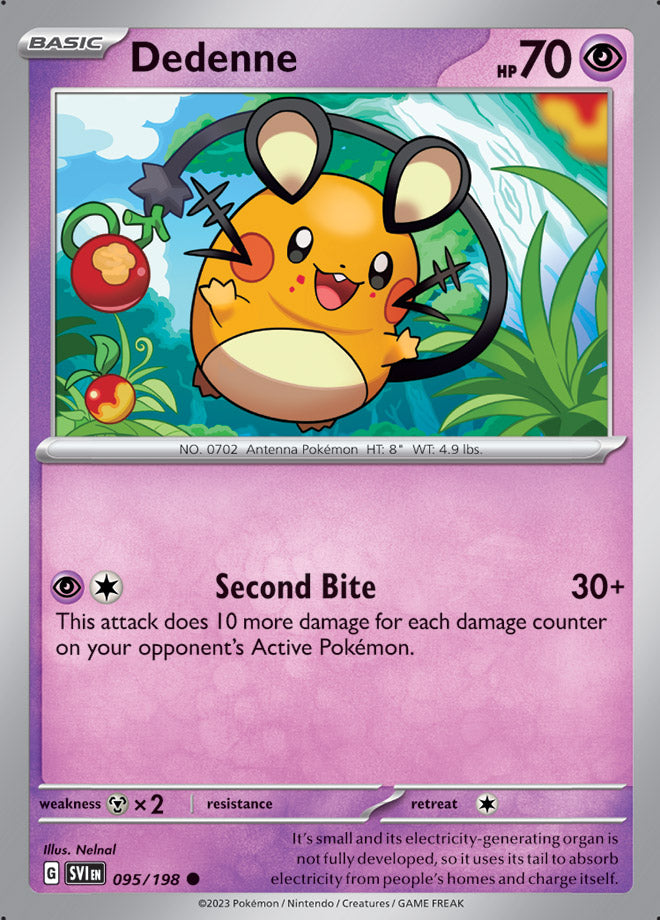 Dedenne Base Card #095/198 2023 Scarlet & Violet Pokemon Card