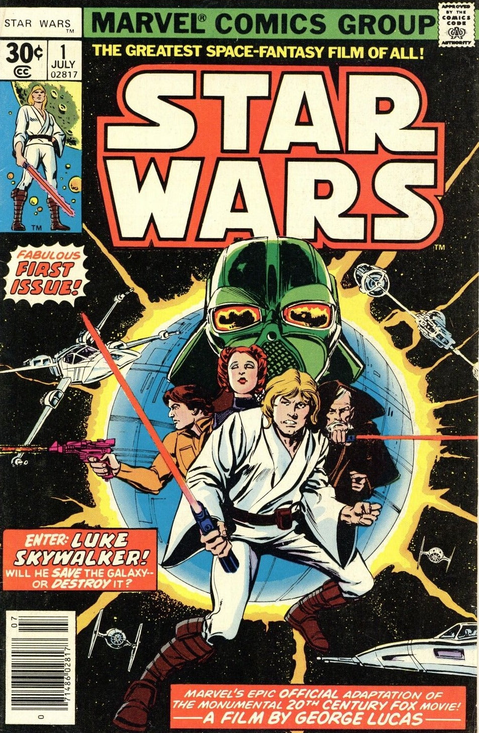 STAR WARS # 1 MARVEL 1ST APPEARANCE LUKE SKYWALKER DARTH VADER COMIC BOOK 1977