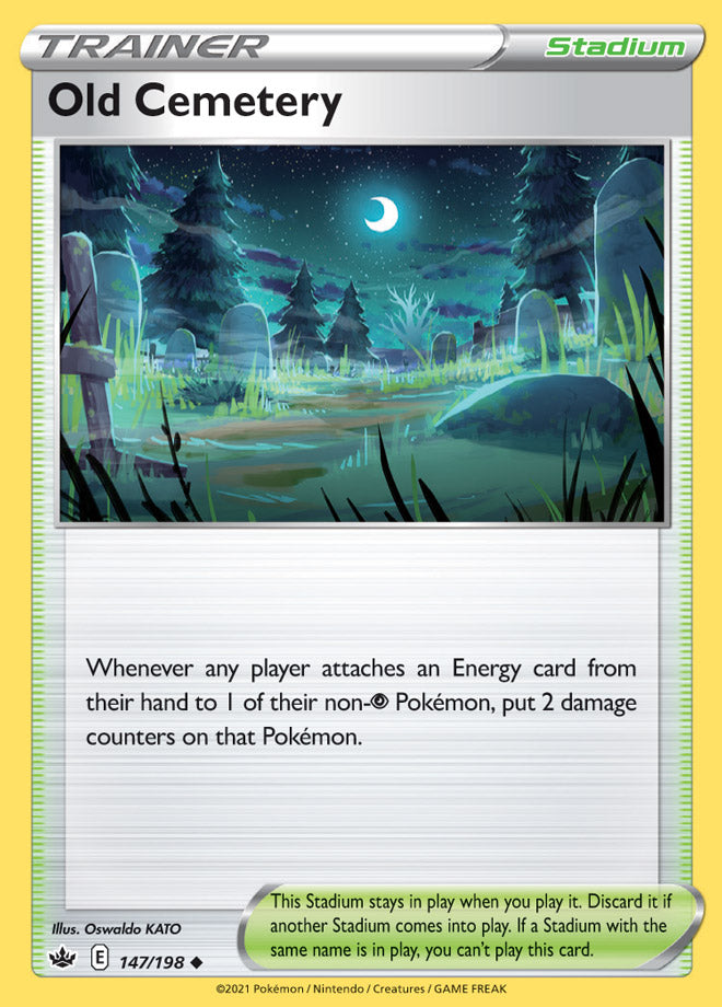 Trainer Old Cemetery Base card #147/198 Pokémon Card Chilling Reign