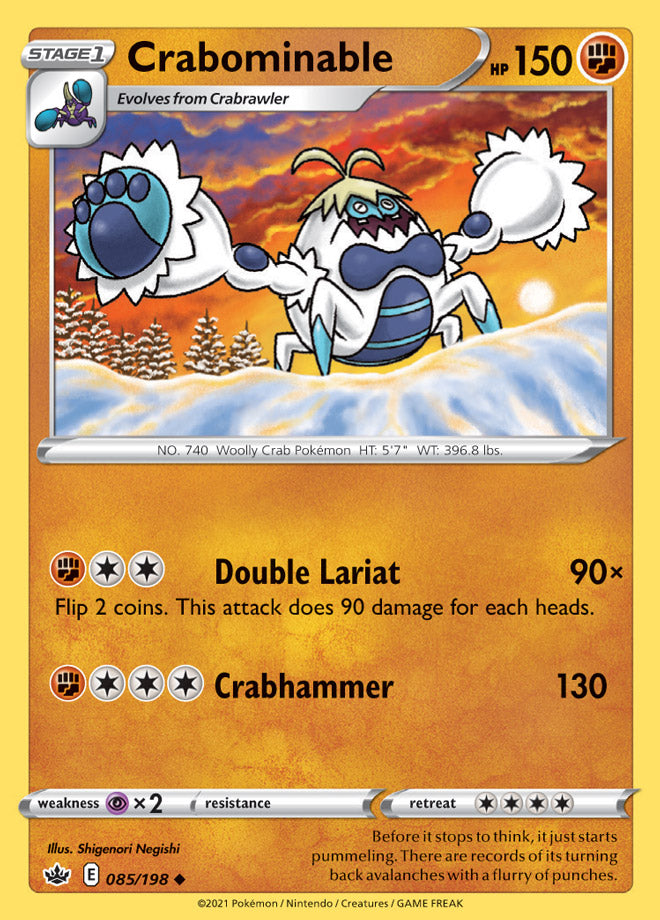 Crabominable Base card #085/198 Pokémon Card Chilling Reign