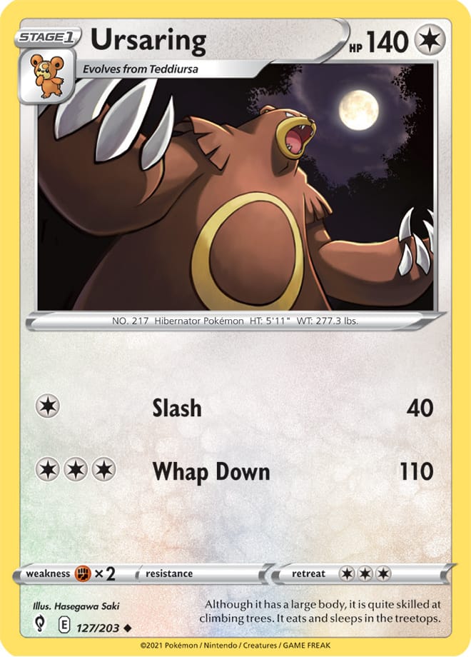 Ursaring Base Card #127/203 Pokémon Card Evolving Skies