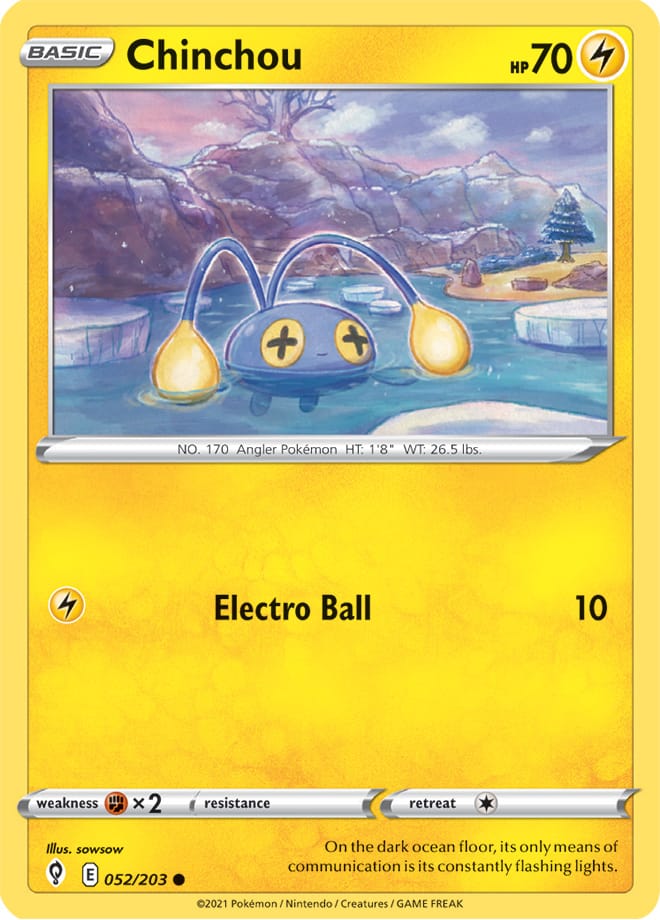 Chinchou Base Card #052/203 Pokémon Card Evolving Skies