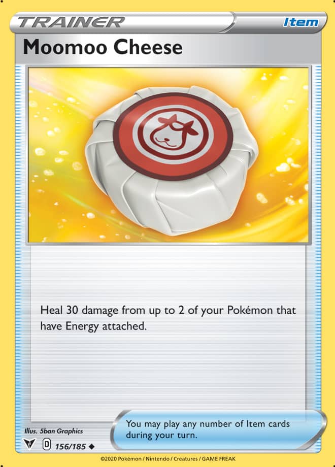 Moomoo Cheese Trainer Base card #156/185 Pokémon Card Vivid Voltage